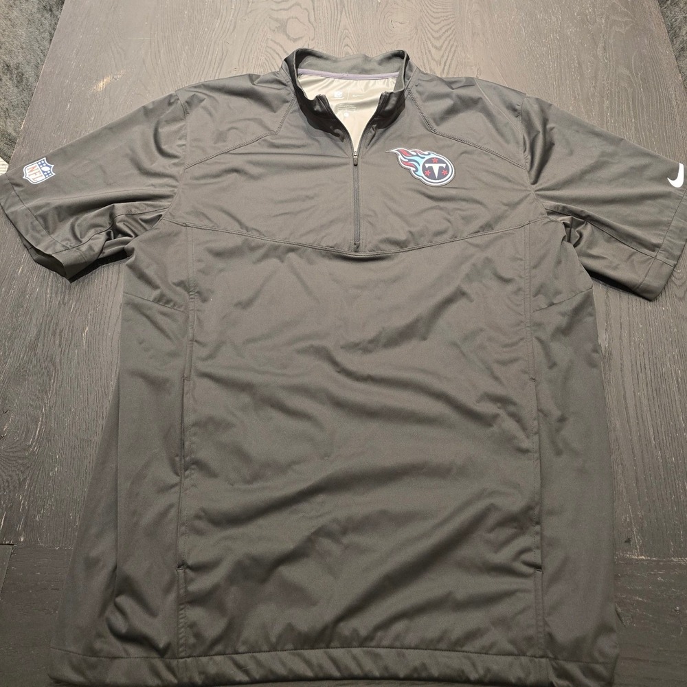 Nike NFL On-Field Quarter 1/4 Zip Pullover Shirt Tennessee Titans Large Gray
